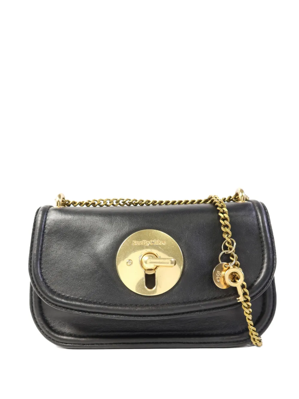See By Chloé Vintage chain-link turn-lock shoulder bag - Nero