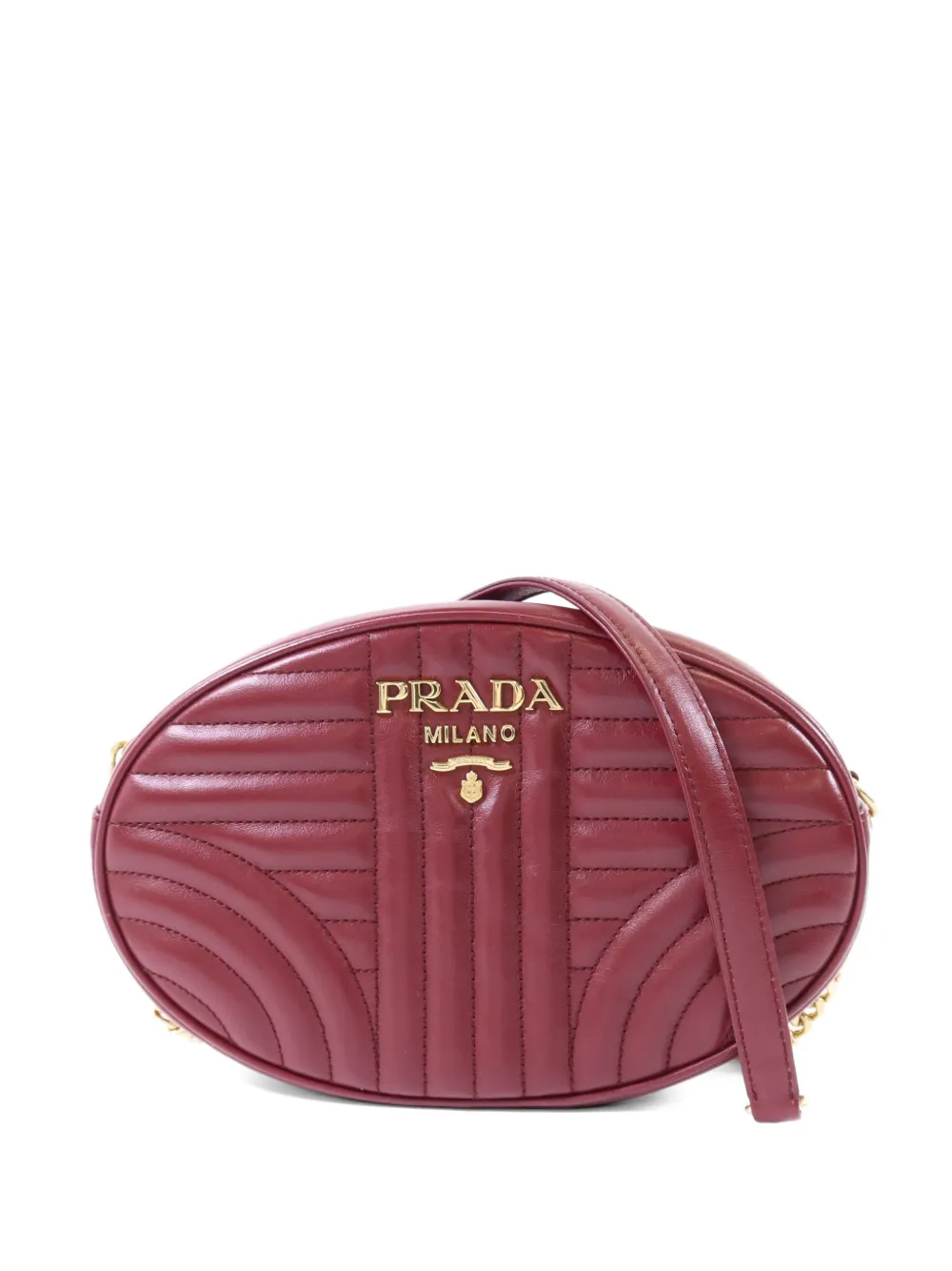Pre-owned Prada Quilted Shoulder Bag In Red