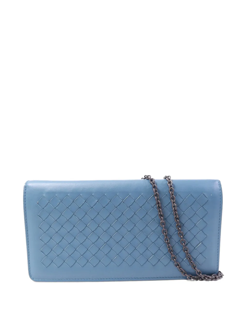 Bottega Veneta Pre-Owned Intrecciato chain clutch bag - Blu