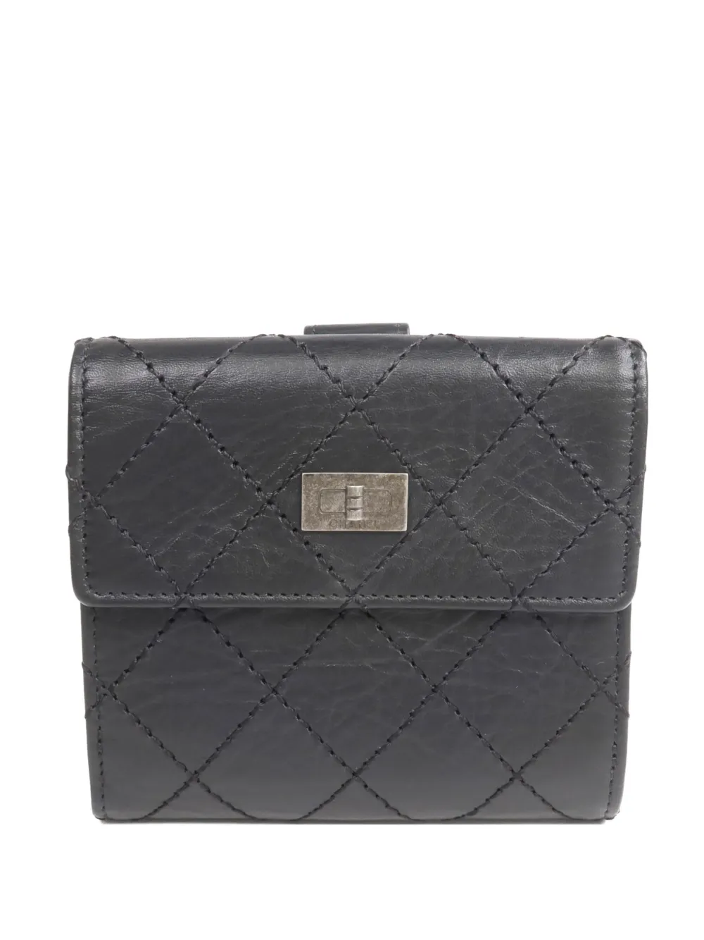 CHANEL Pre-Owned 2.55 diamond-quilted wallet - Nero