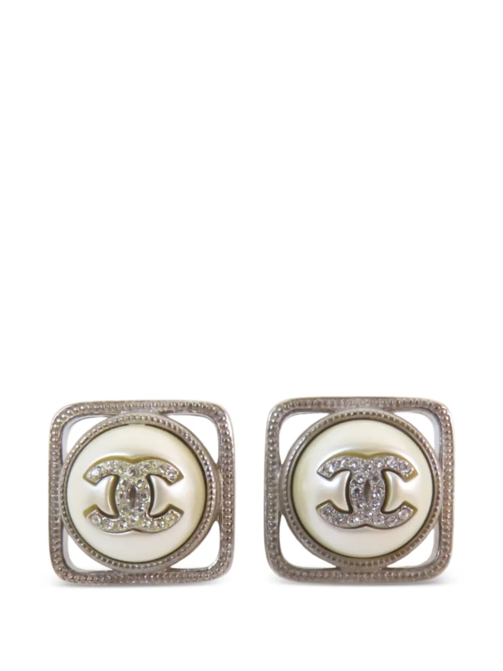 CHANEL Pre-Owned CC logo earrings - Argento