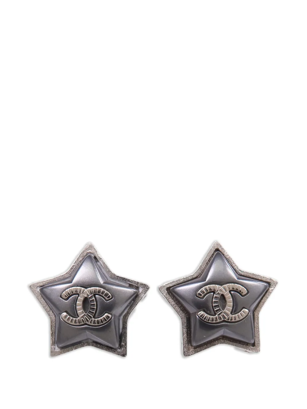 CHANEL Pre-Owned CC star earrings - Silver