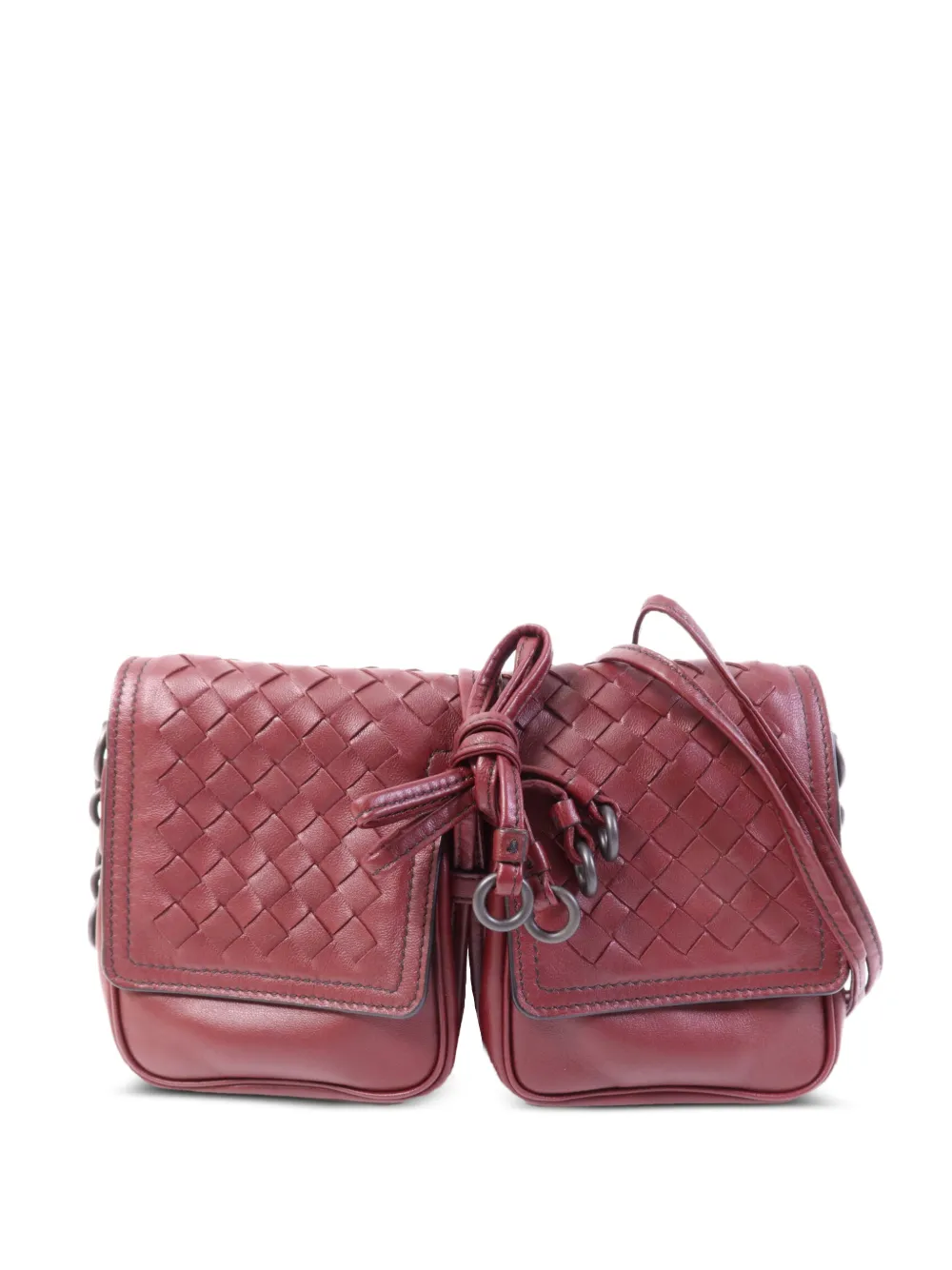 Bottega Veneta Pre-Owned Intrecciato-weave leather shoulder bag - Rot