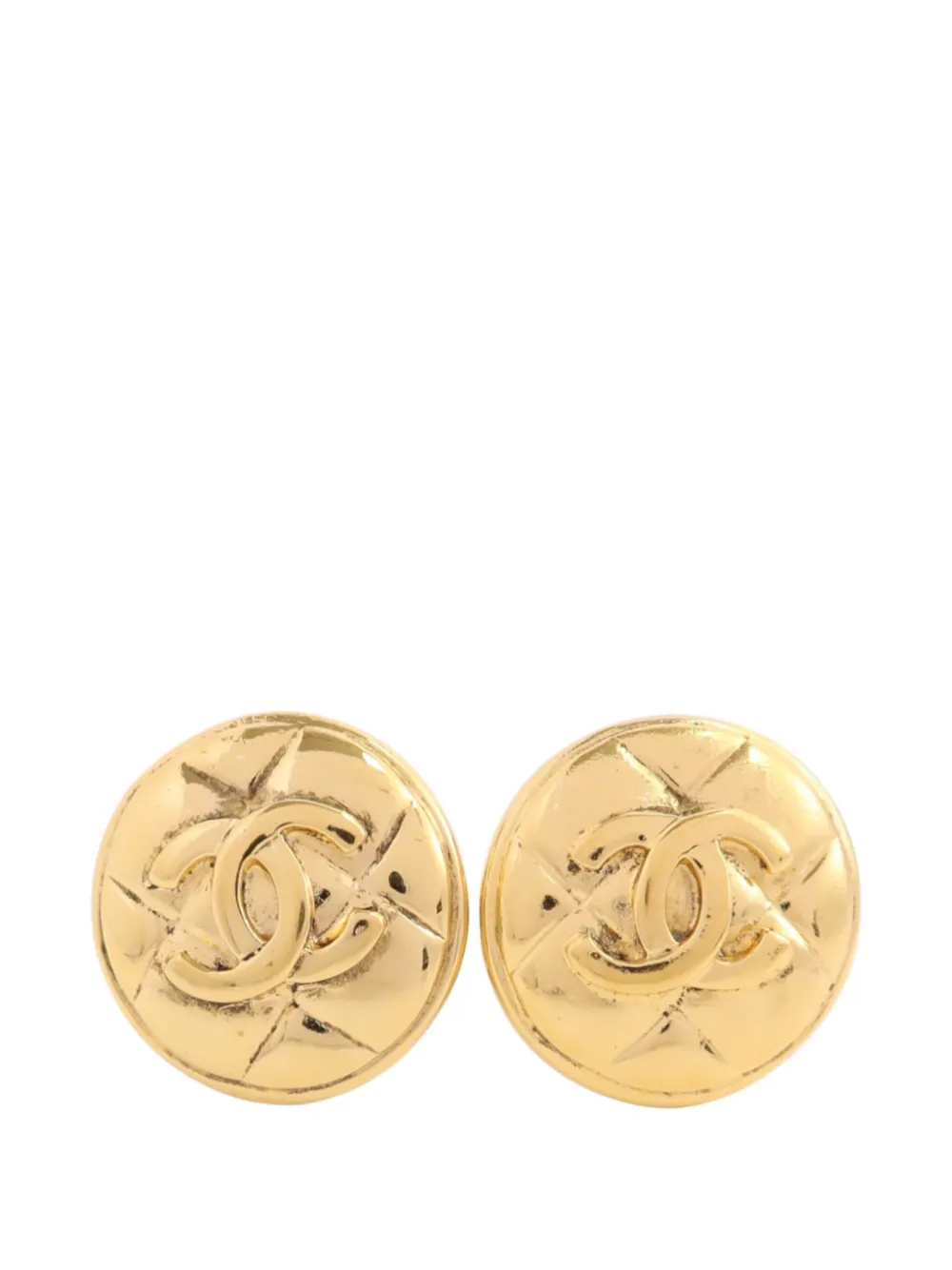 CHANEL Pre-Owned CC quilted earrings - Gold