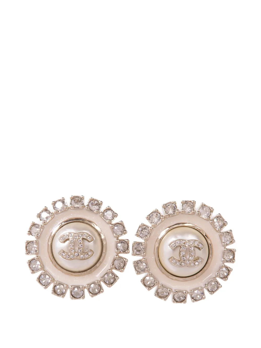 CHANEL Pre-Owned CC crystal-embellished earrings - Oro