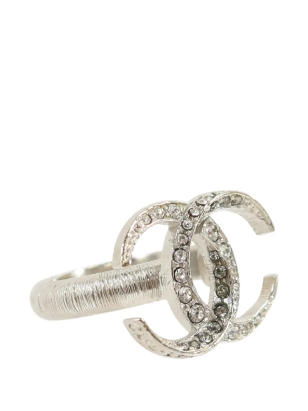 CHANEL Pre-Owned CC crystal ring - Silver