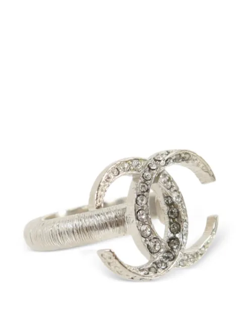CHANEL Pre-Owned CC crystal ring
