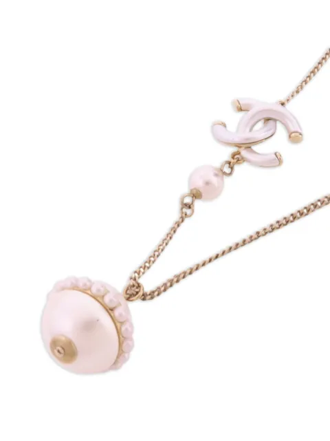 CHANEL Pre-Owned CC faux-pearl necklace