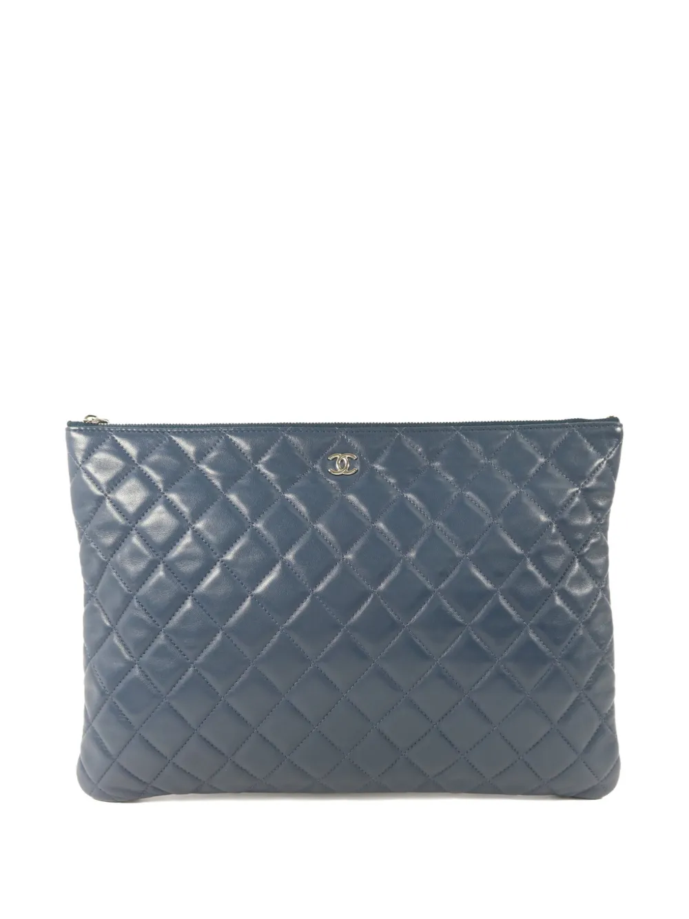 CHANEL Pre-Owned CC quilted clutch bag - Blu