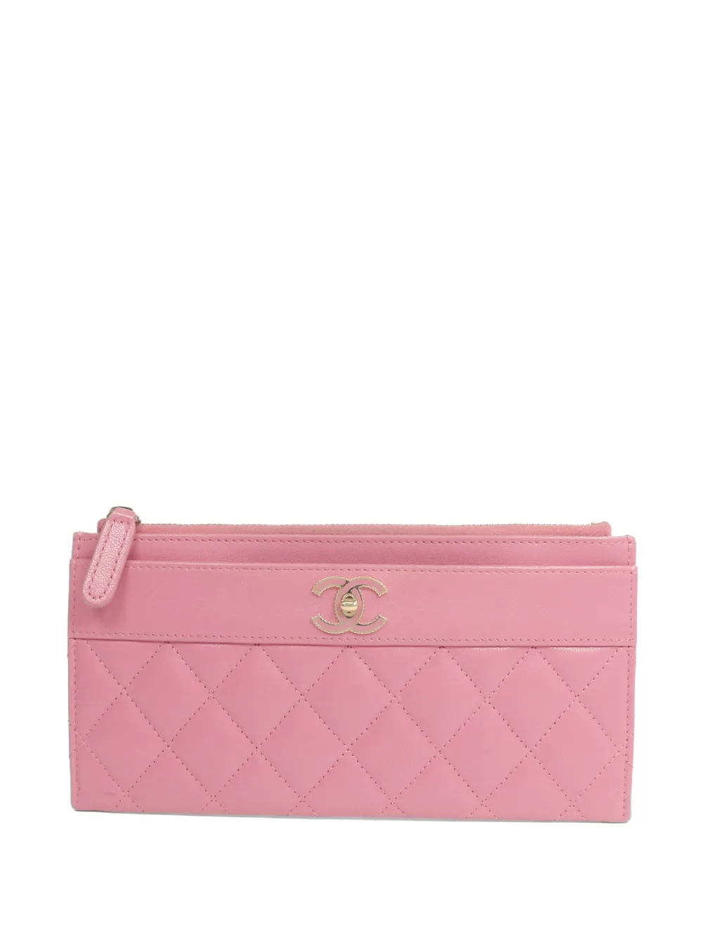 CHANEL Pre-Owned diamond-quilted wallet - Rosa