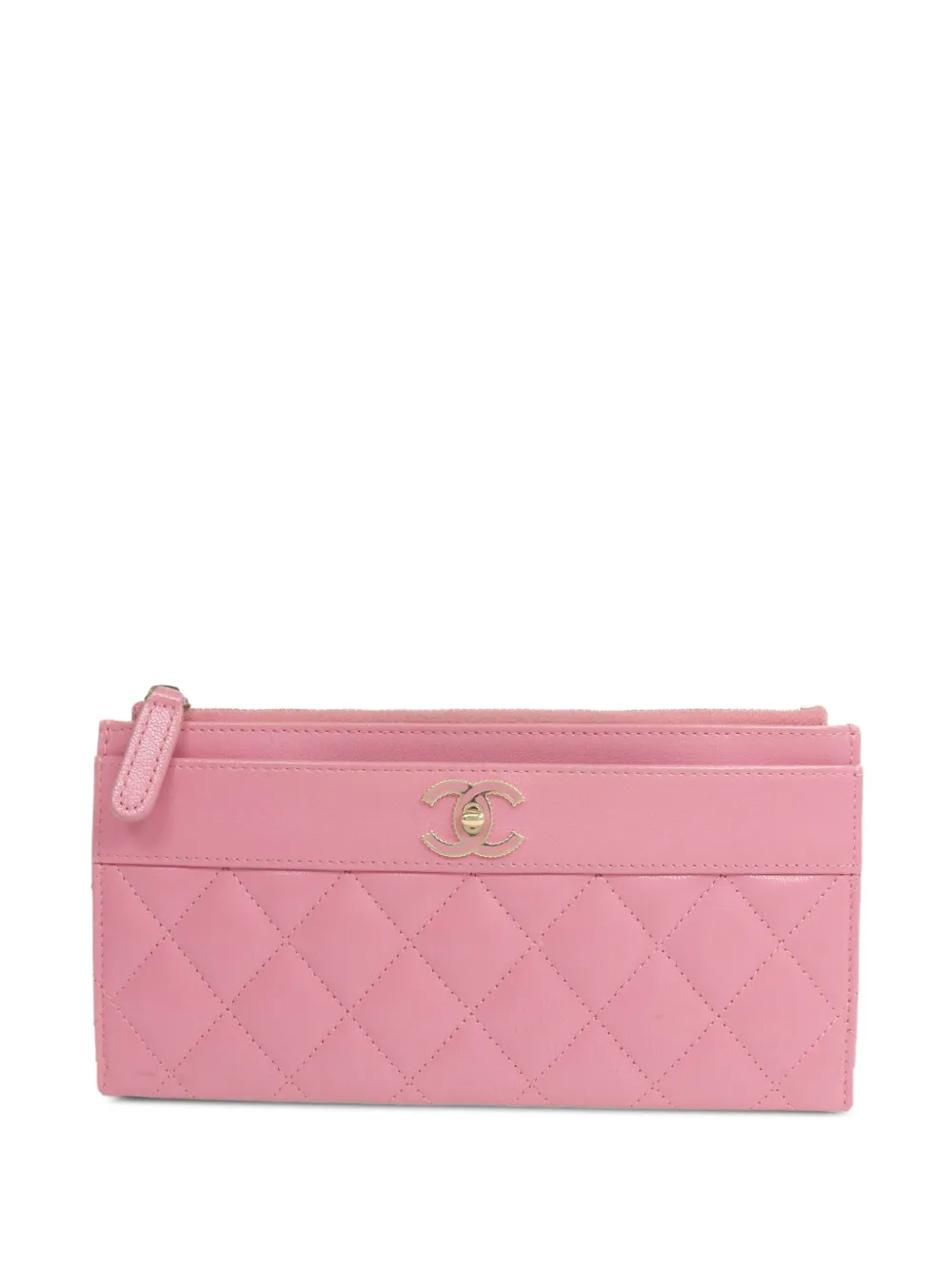 CHANEL Pre-Owned diamond-quilted wallet - Rosa