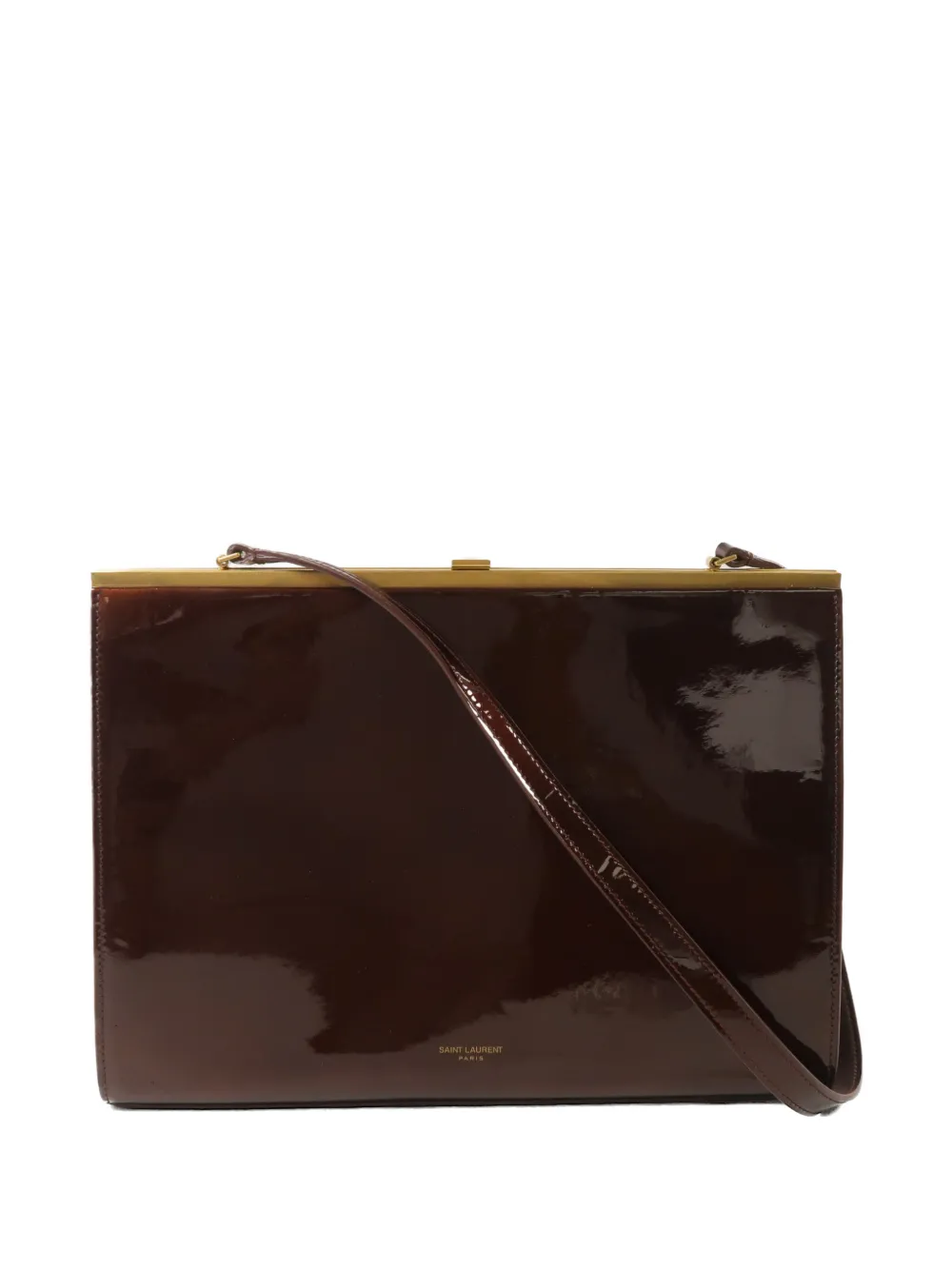 Saint Laurent Pre-Owned Le Anne-Marie patent-leather shoulder bag - Brown
