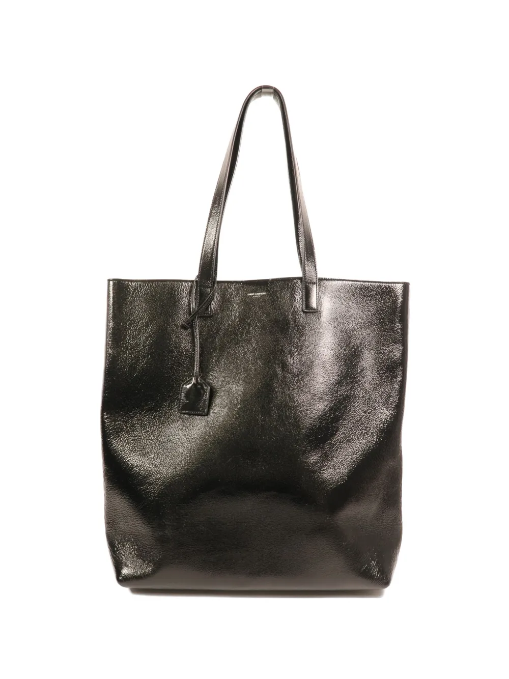 Saint Laurent Pre-Owned Bold crinkled-leather tote bag - Black