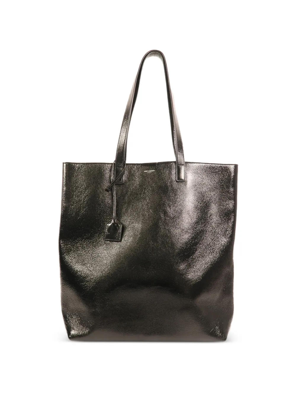 Saint Laurent Pre-Owned Bold crinkled-leather tote bag - Nero
