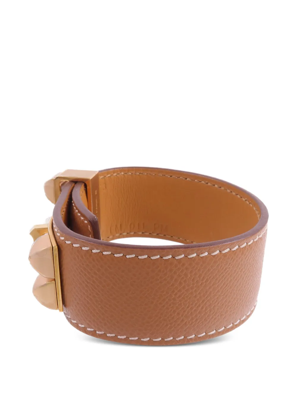 Hermès Pre-owned Collier De Chien Leather Bracelet in Gold, view 2