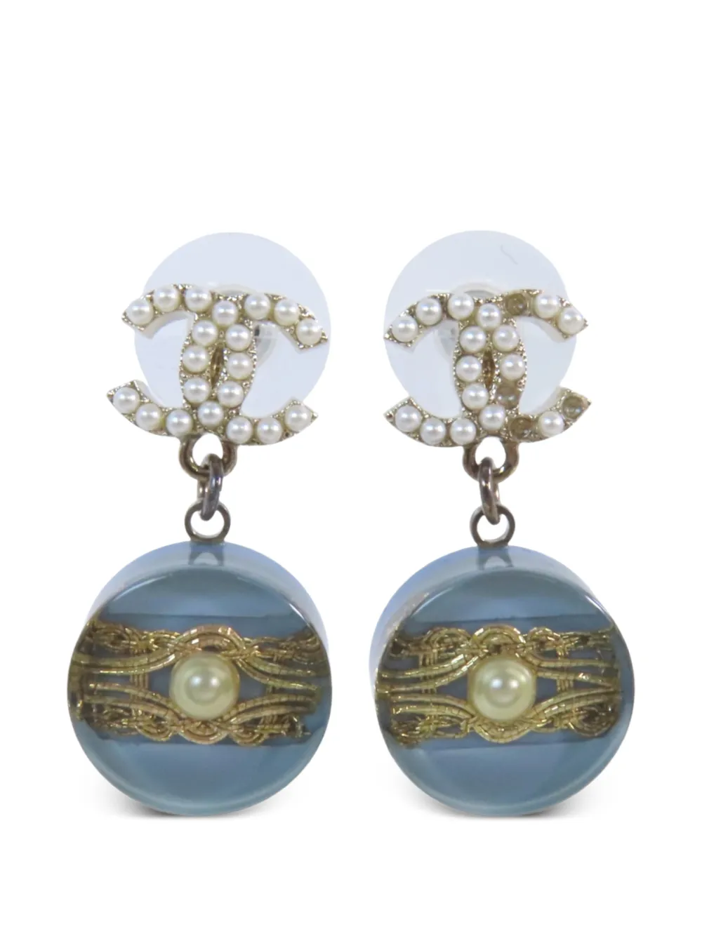 CHANEL Pre-Owned pearl-embellished earrings - Gold