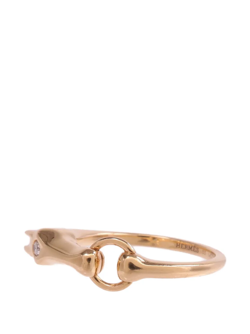 Pre-owned Hermes Galop Diamond Ring In Gold