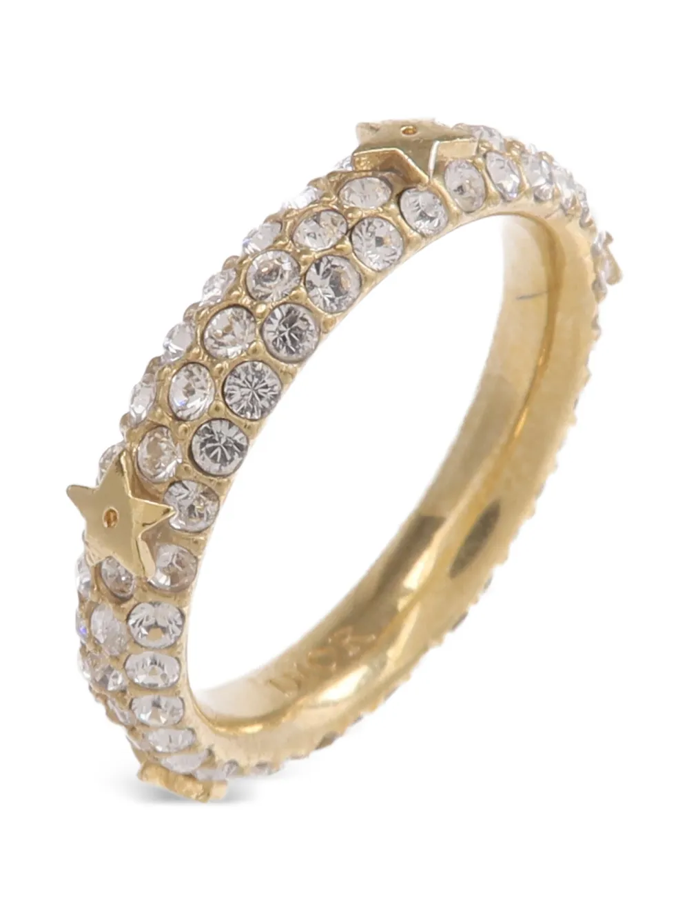 Christian Dior Pre-Owned crystal-embellished ring - Gold