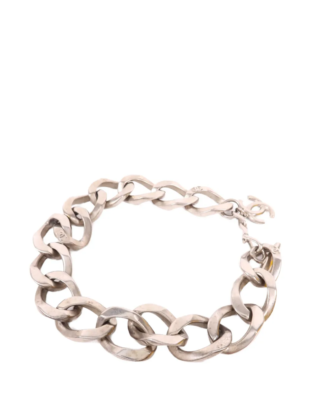 CHANEL Pre-Owned CC curb-chain choker necklace - Silver