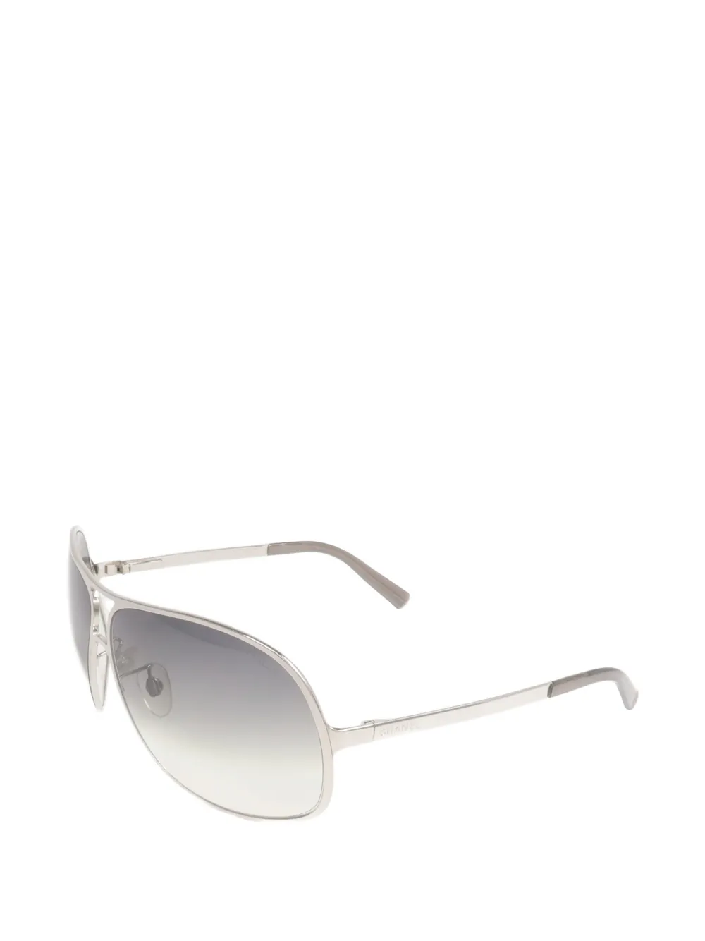 Chanel Pre-owned CC Pilot Sunglasses in Silver, view 2