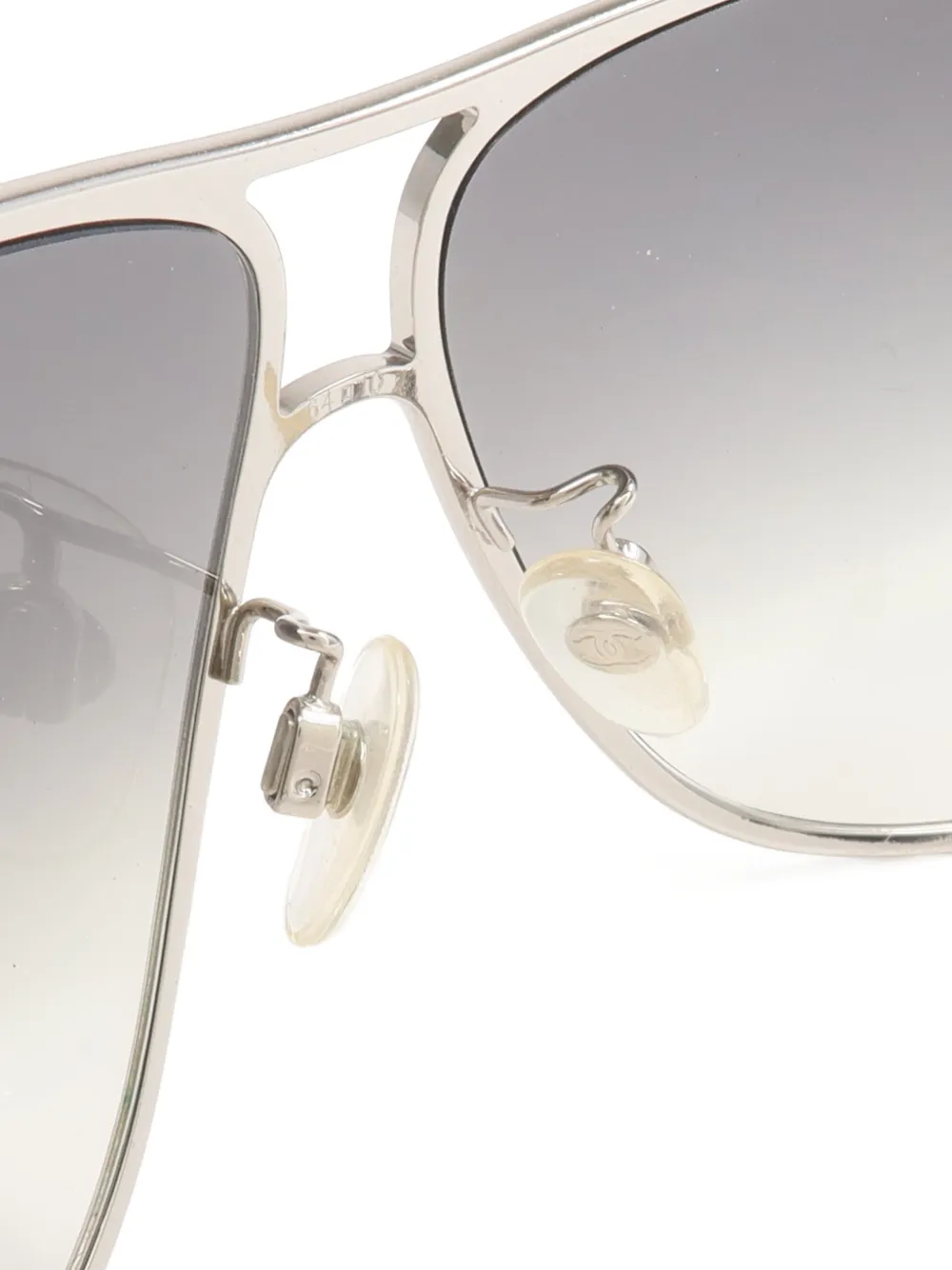 Chanel Pre-owned CC Pilot Sunglasses in Silver, view 4
