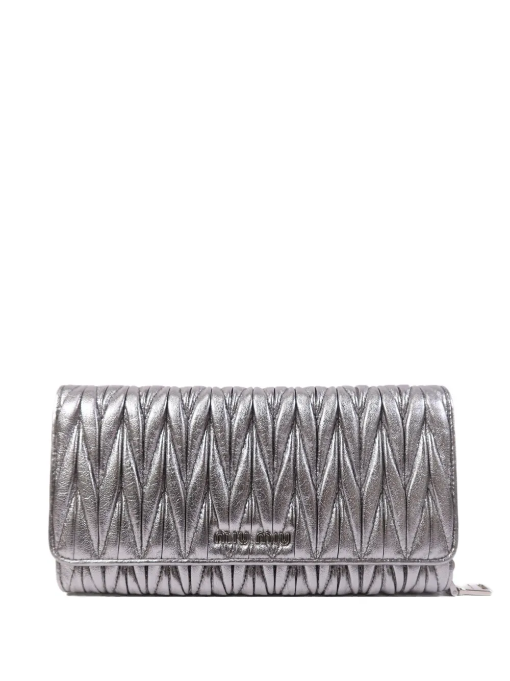 Miu Miu Pre-Owned quilted leather wallet - Argento