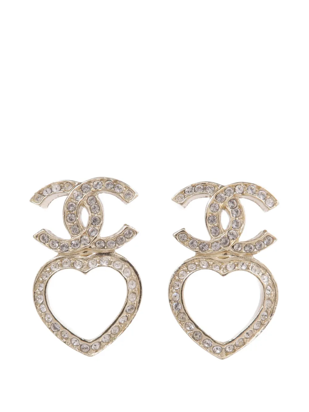CHANEL Pre-Owned CC heart earrings - Oro