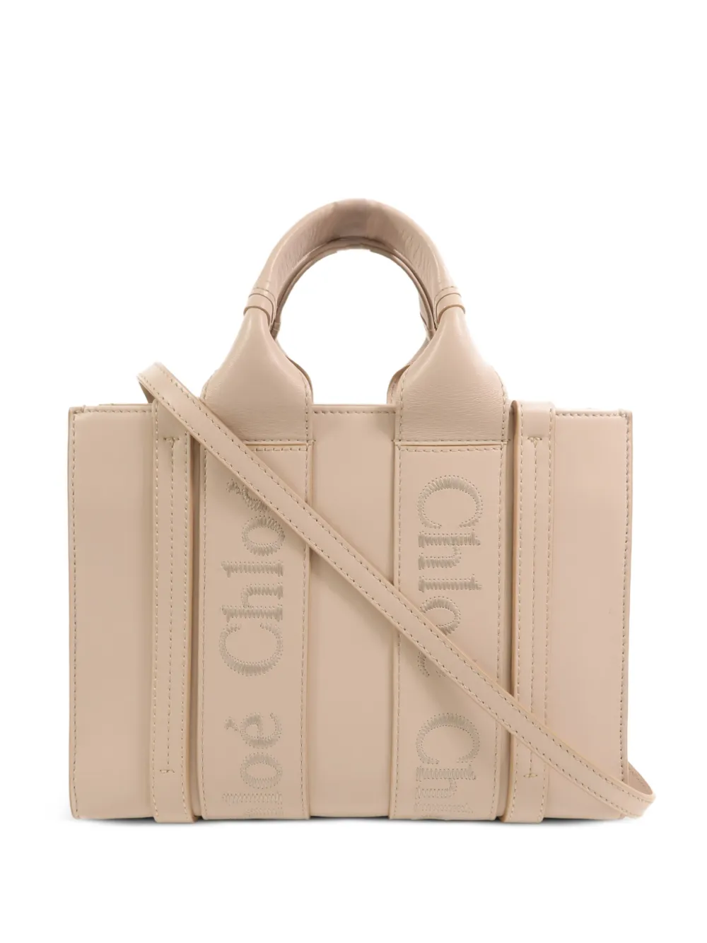 Chloé Pre-Owned Woody leather tote bag - Toni neutri