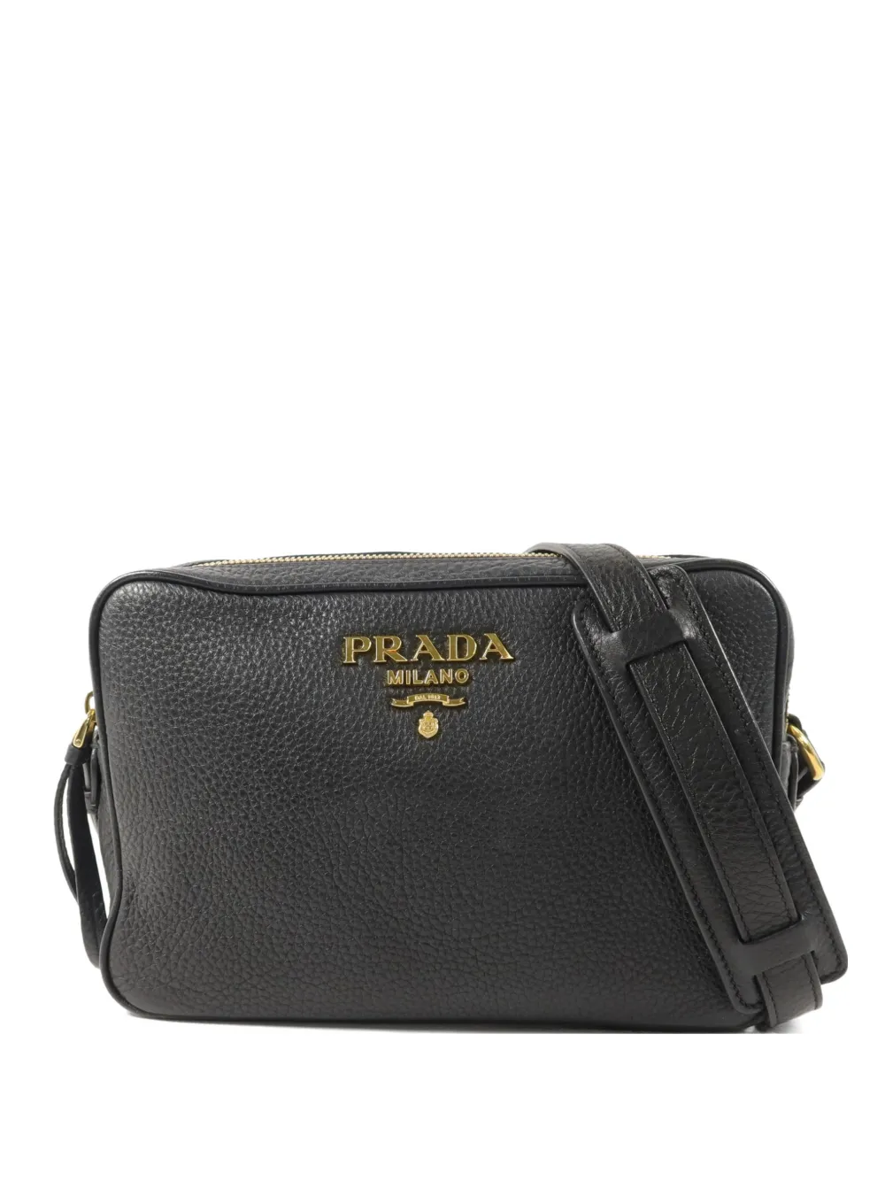 Prada Pre-Owned small Vitello Phenix leather shoulder bag - Nero