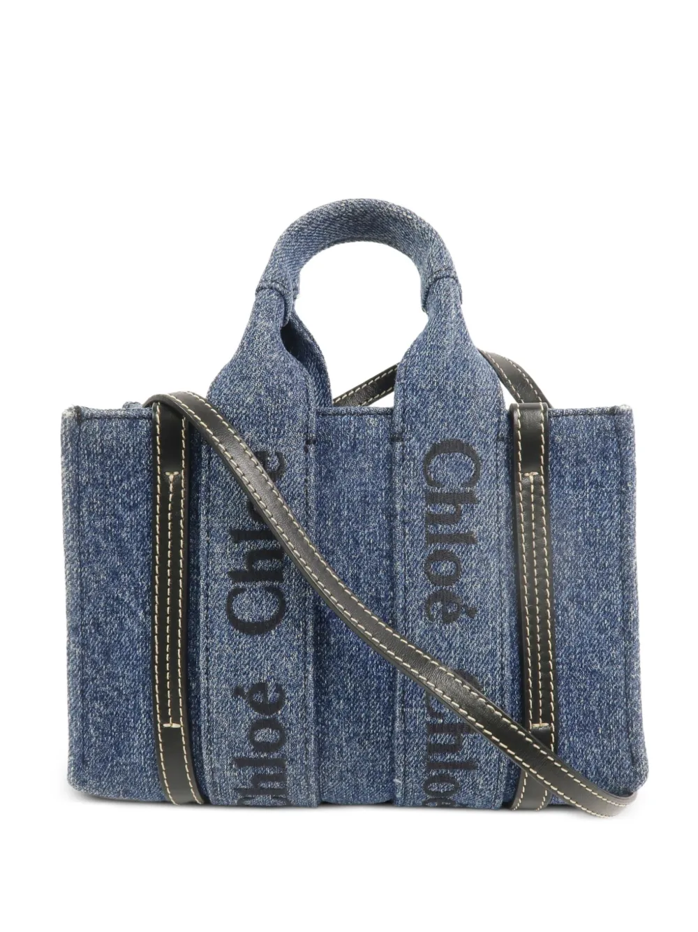 Chloé Pre-Owned Woody mini tote bag - Blu