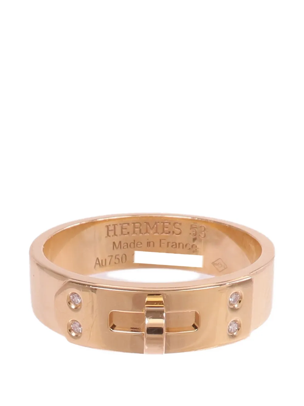 Pre-owned Hermes Kelly Diamond Ring In Pink