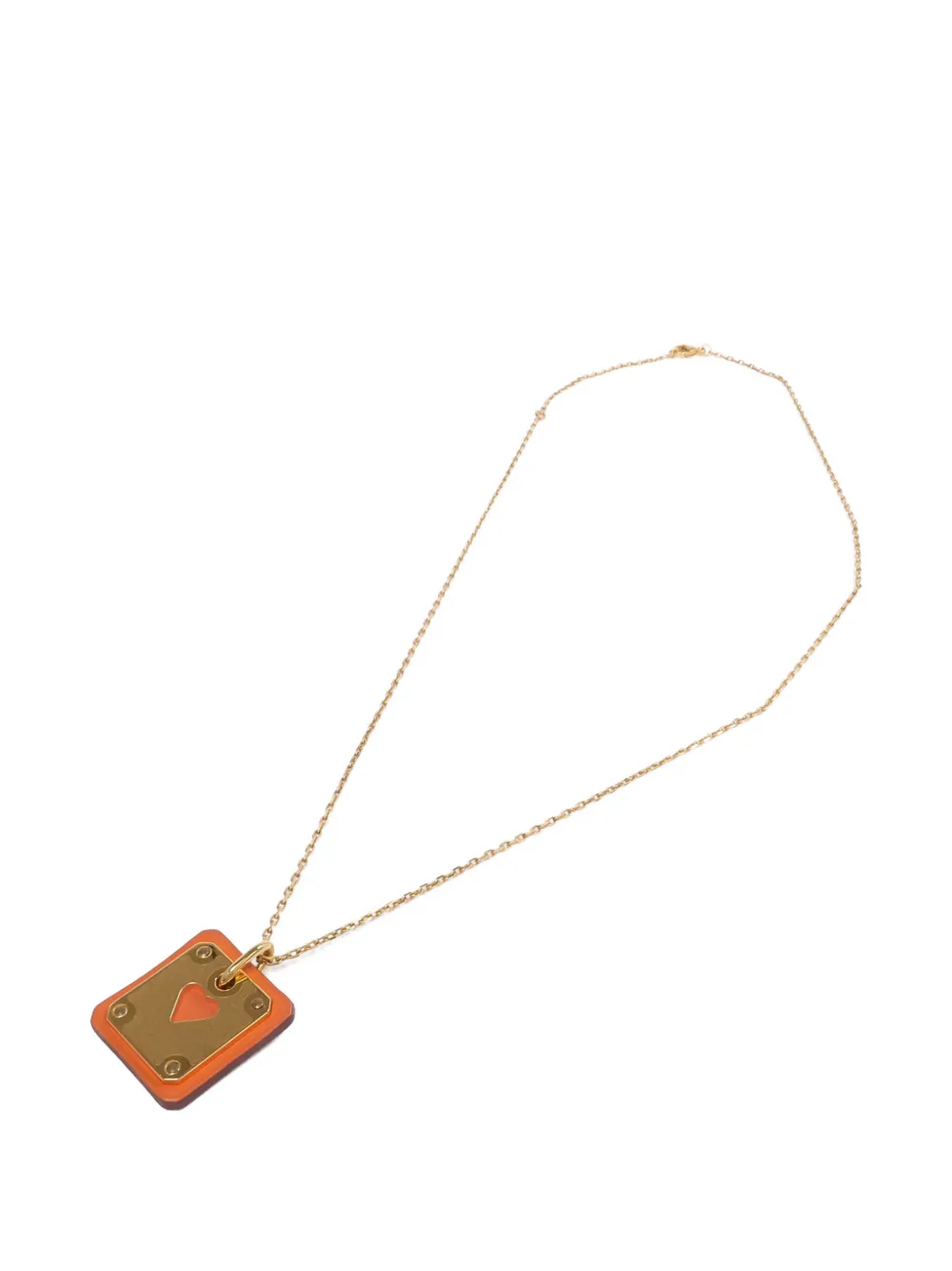 Hermès Pre-Owned 2022 As de Coeur leather necklace - Oro