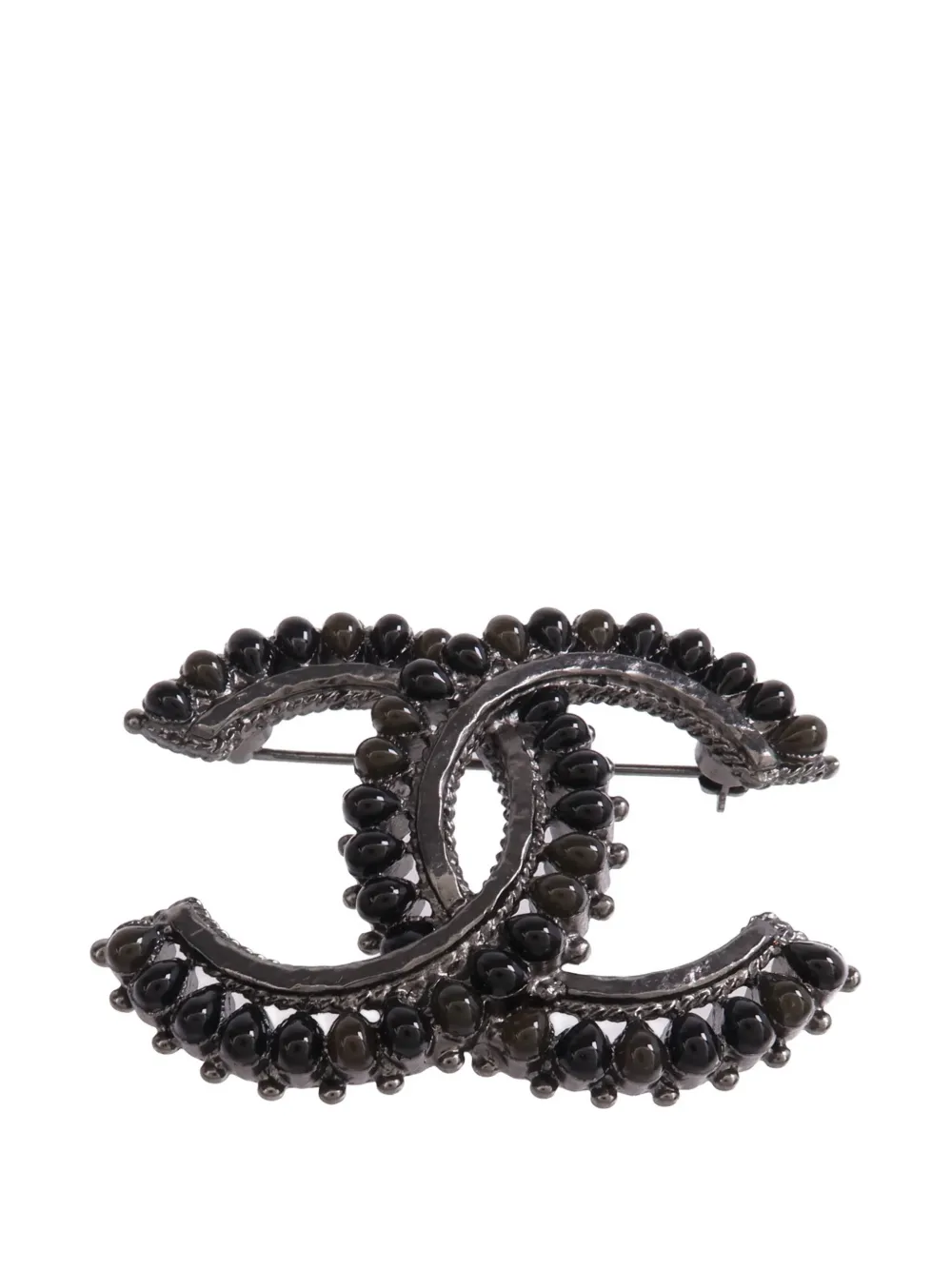 CHANEL Pre-Owned CC metal brooch - Grey