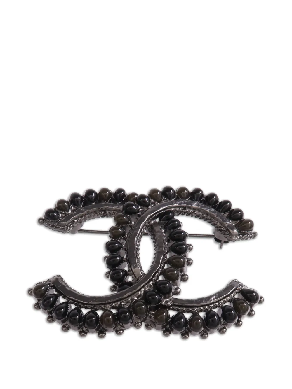CHANEL Pre-Owned CC metal brooch - Grigio