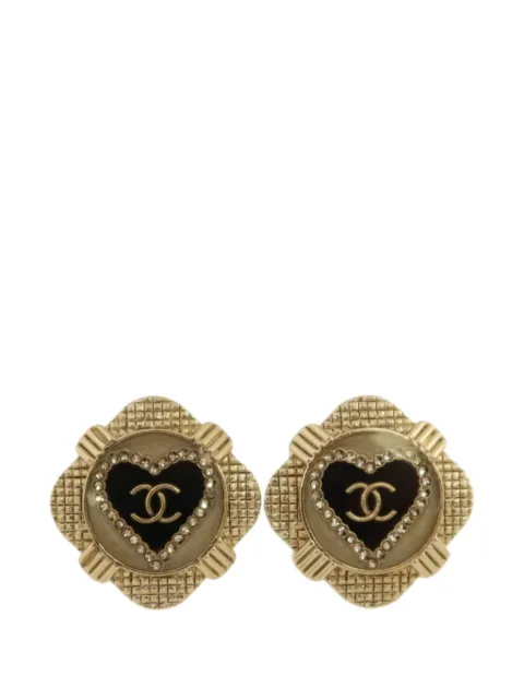 CHANEL Pre-Owned CC heart-motif earrings