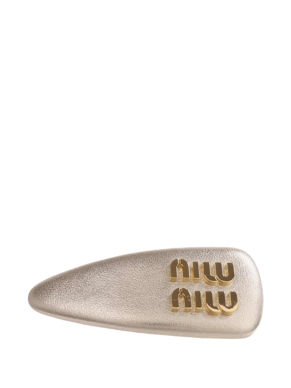 Miu Miu Pre-Owned logo-plaque leather hair clip - Oro