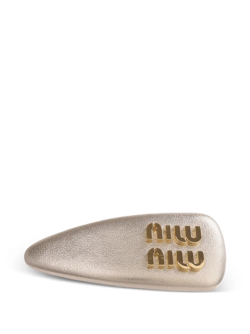 Miu Miu Pre-Owned logo-plaque leather hair clip - Oro