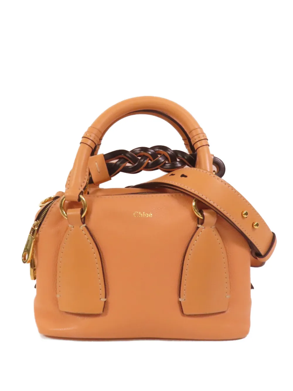 Chloé Pre-Owned small Daria two-way calfksin tote bag - Arancione