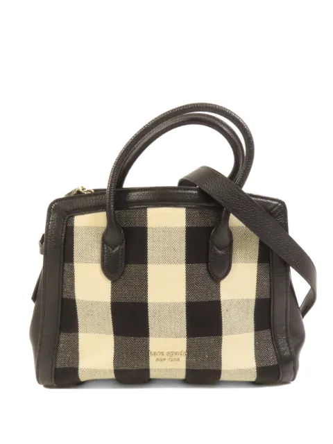 Kate Spade check-pattern leather-trim shoulder bag