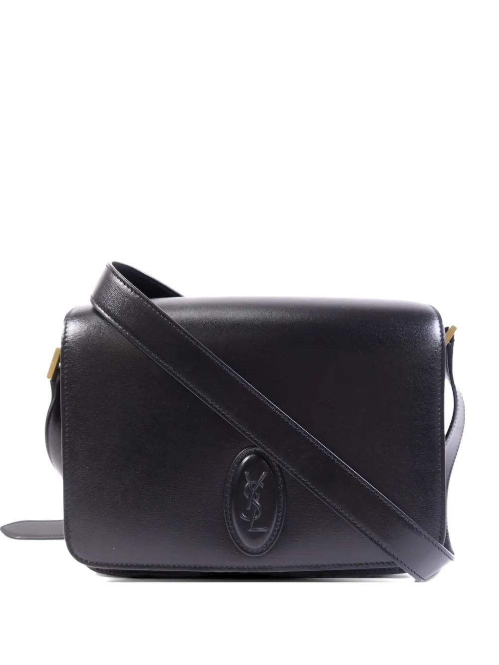Saint Laurent Pre-Owned YSL logo-plaque shoulder bag - Nero