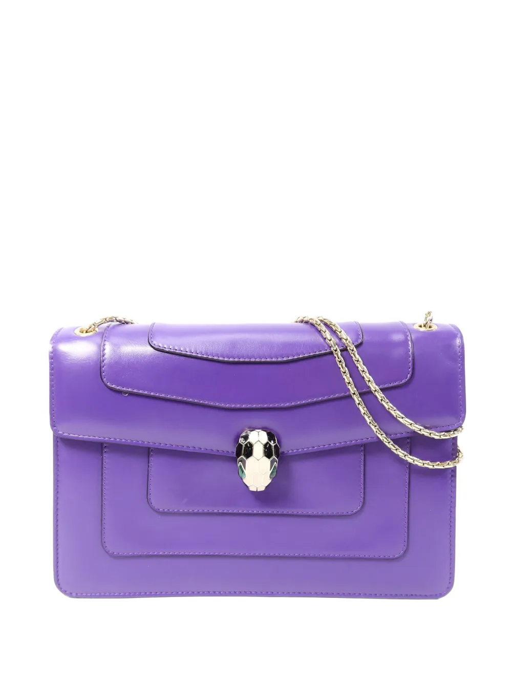 Bvlgari Pre-Owned medium Serpenti Forever chain-strap calfskin shoulder bag - Viola