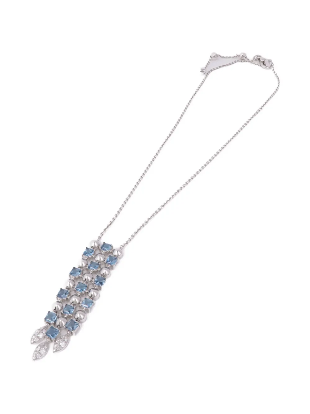 Pre-owned Bvlgari Lucia Topaz Diamond Necklace In Silver