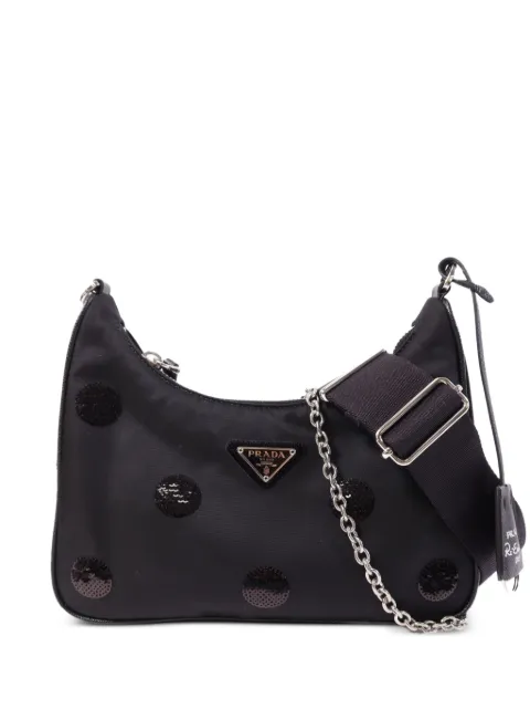 Prada Pre-Owned Sequin polka-dot shoulder bag