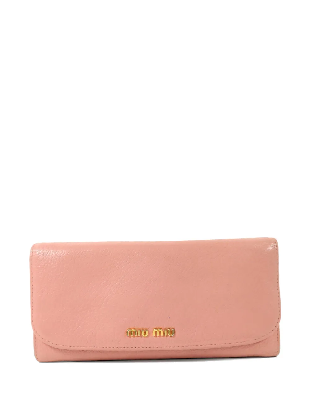 Miu Miu Pre-Owned logo-plaque leather wallet - Rosa