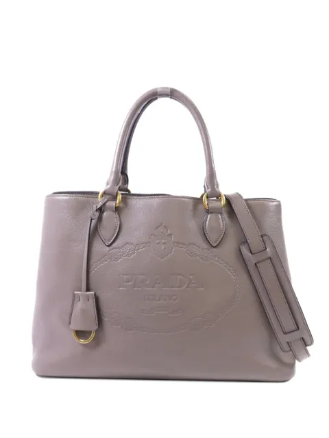 Prada Pre-Owned logo-embossed two-way tote bag