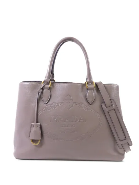 Prada Pre-Owned logo-embossed two-way tote bag