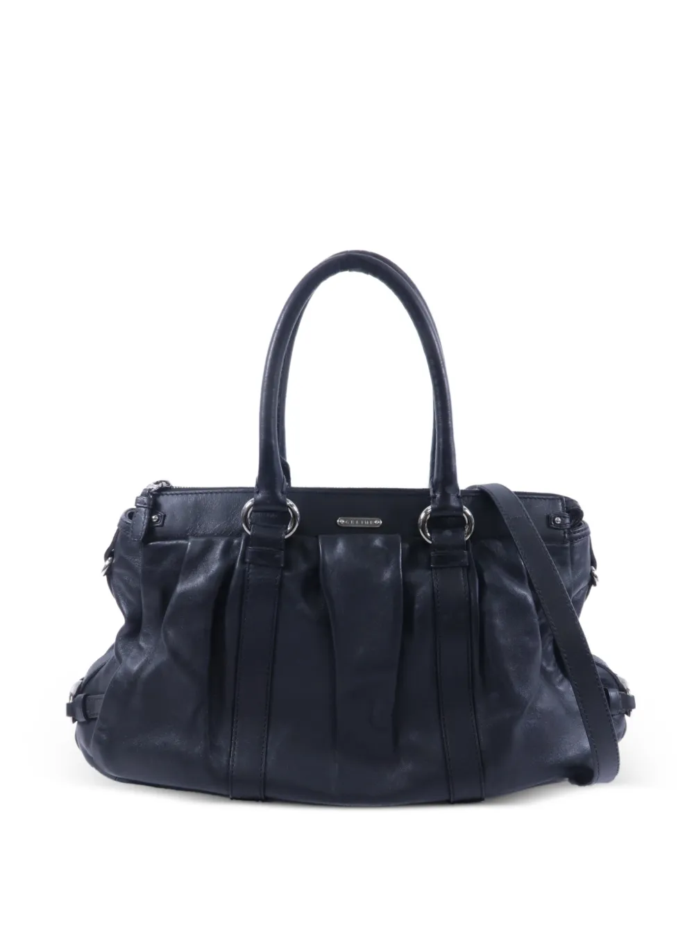 Celine Pre-Owned ruched leather shoulder bag - Nero