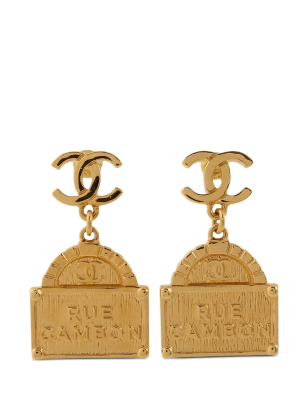 CHANEL Pre-Owned CC Rue Cambon drop earrings - Oro