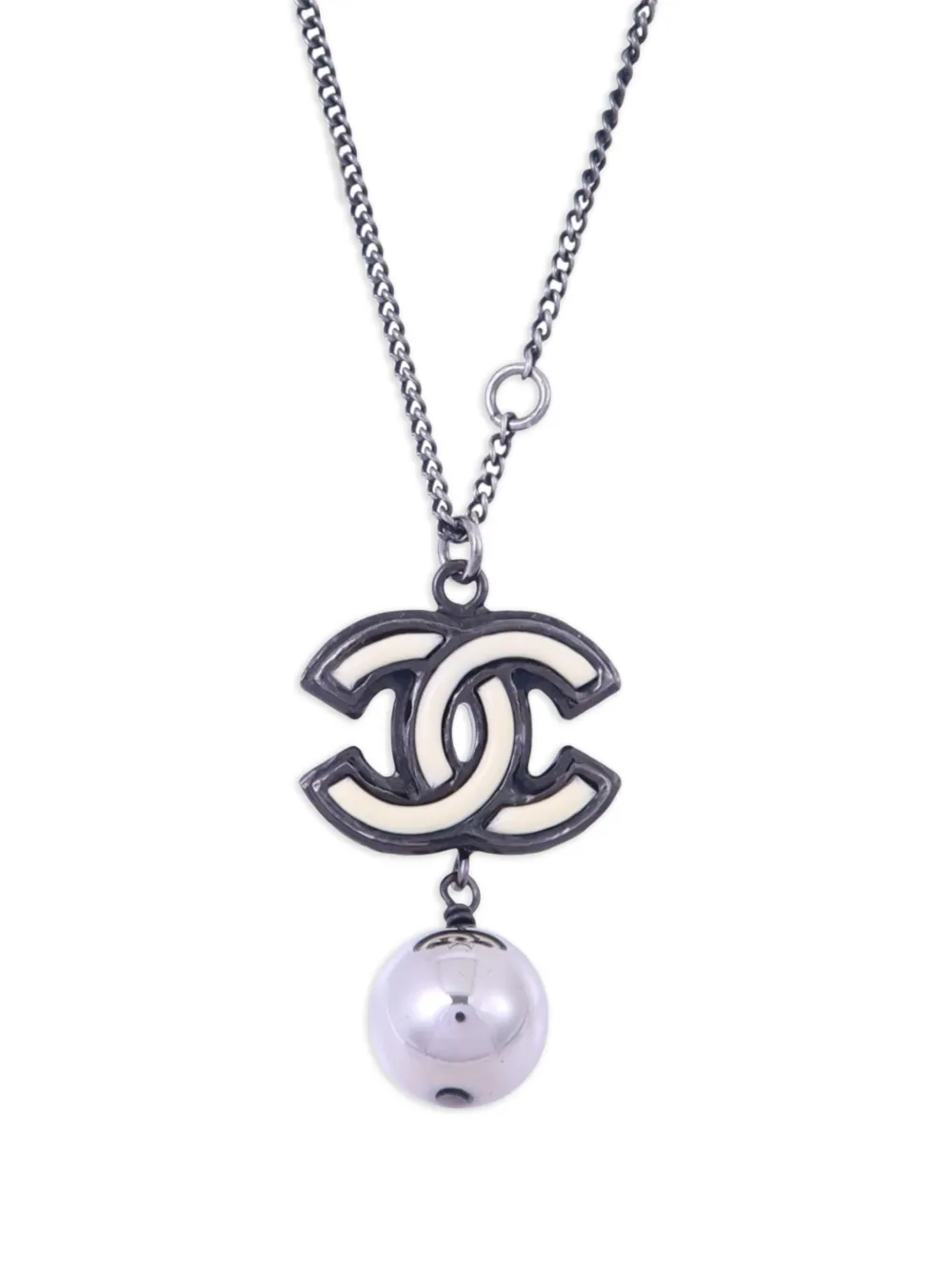 CHANEL Pre-Owned interlocking CC pearl necklace - Nero