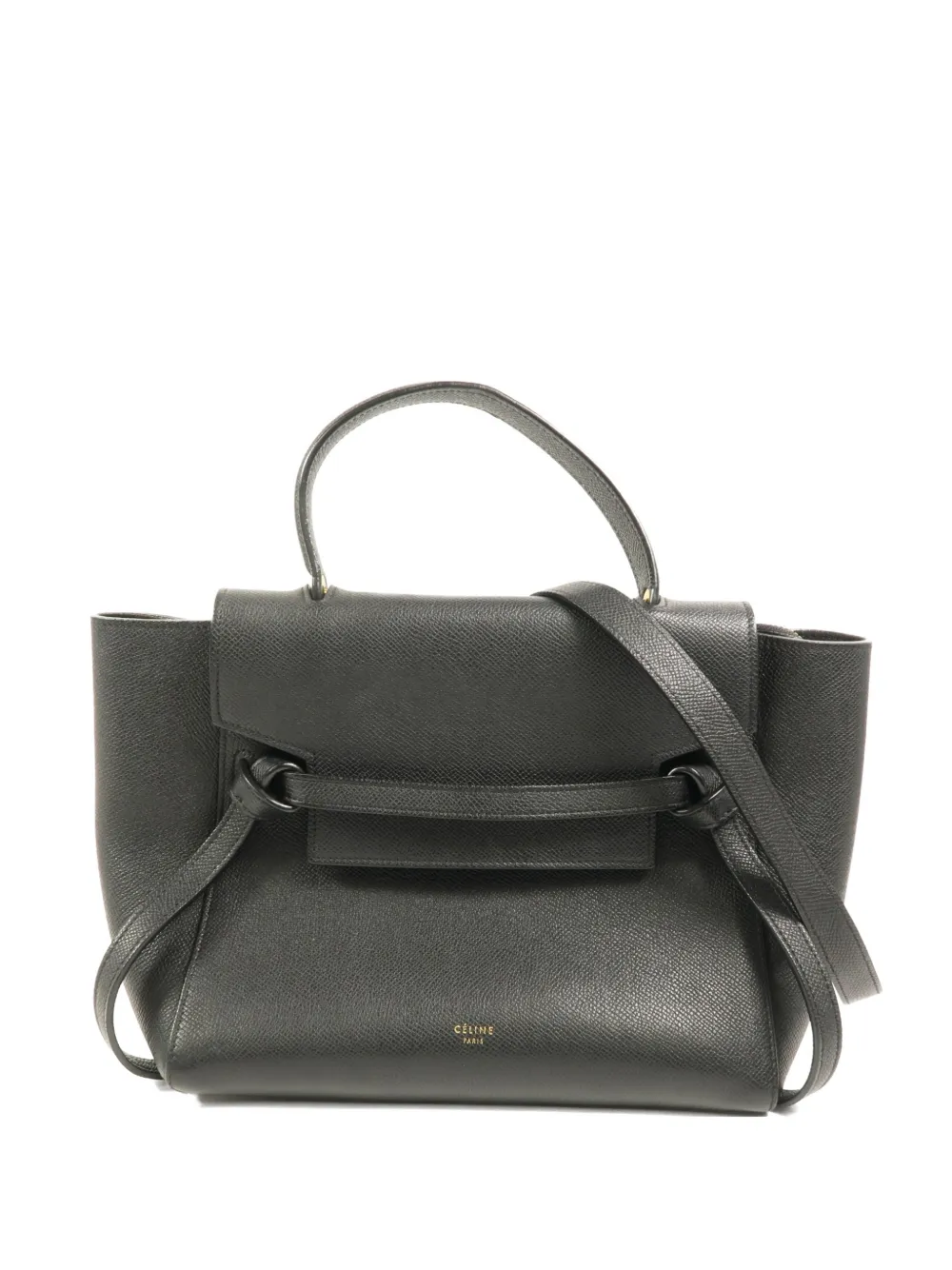 Pre-owned Celine Micro Belt Shoulder Bag In Black